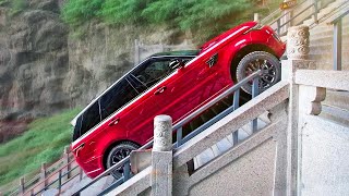 Range Rover Sport climbs 999 STEPS  Dragon Challenge [upl. by Ecnadnac]