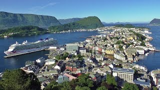 Alesund in Norway  Filmed From Mount Aksla Viewpoint [upl. by Taryne]