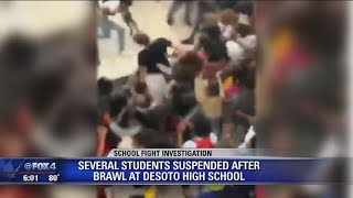 Several students suspended after all out brawl breaks out at DeSoto High School [upl. by Nivrad]