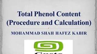 Total Phenol Content Procedure and Calculation [upl. by Ydarg129]