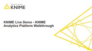 KNIME Live Demo  KNIME Analytics Platform Walkthrough [upl. by Acsot]