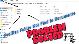 How To Fix No Profile Folder In GTA 5  Load Game Save File [upl. by Einimod981]