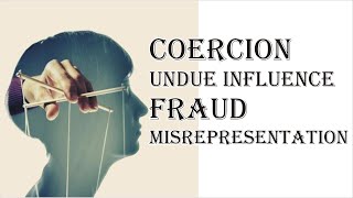 Coercion Undue Influence Fraud Misrepresentation  Indian Contract Act 1872  Law Guru [upl. by Asiaj]