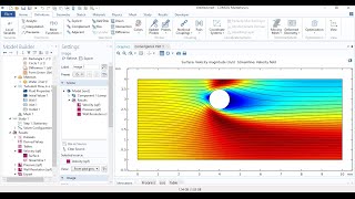 CFD Simulation in 2D COMSOL 55 Turbulent Fluid flow around a circular shape  Beginners part 2 [upl. by Noonan]