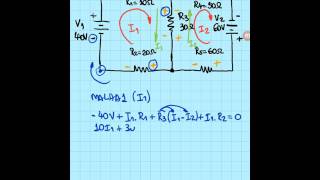 Kirchhoff  Método das Malhas para cálculo das correntes em circuito CC [upl. by Elyssa]