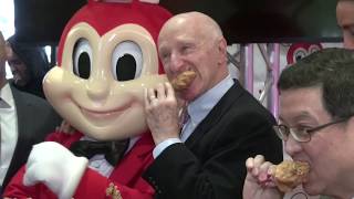 Going global Jollibees newest Manhattan location hosts grand opening [upl. by Demeyer]