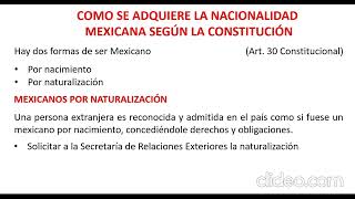 COMO SE ADQUIERE LA NACIONALIDAD MEXICANA POR NATURALIZACIÓN [upl. by Martineau711]