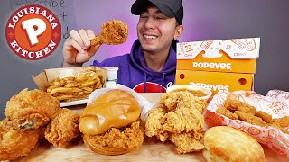 EVERYTHING DEEP FRIED From Popeyes Chicken Mukbang [upl. by Tito244]