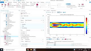 FluidStructure interaction using COMSOL  Vibrating plate in fluid flow  Fully coupled [upl. by Nine]