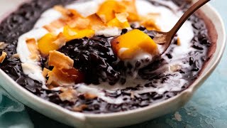 Thai Black Sticky Rice Pudding [upl. by Enitsirhk]