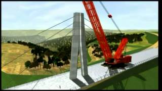 3D Visualisation of Millau Viaduct construction [upl. by Ynnad313]