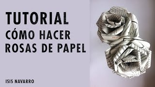 TUTORIAL FÁCIL CÓMO HACER ROSAS DE PAPEL [upl. by Herstein133]