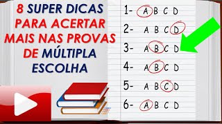 8 Dicas para acertar MAIS na prova de MÚLTIPLA ESCOLHA [upl. by Ahsenauj]