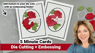 Die Cutting  Embossing  5 Minute Cards [upl. by Rozamond]