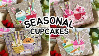 Seasonal BIRTHDAY Cupcakes Papertrey Ink January 2024 Release [upl. by Eesyak]