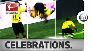 Top 10 Acrobatic Goal Celebrations [upl. by Cartan]