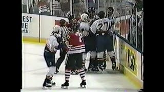 Bob Probert vs Denis Chasse amp Chris Pronger vs Keith Carney [upl. by Airotkciv]