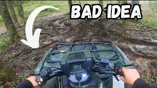 I Got My Fourwheeler Stuck in THICK MUD [upl. by Ahsitnauq128]