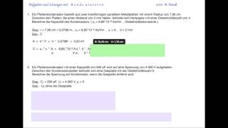 Aufgaben und Lösungen mit Kondensatoren [upl. by Anoel]