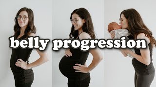 PREGNANT BELLY PROGRESSION  Week by Week Transformation [upl. by Murial34]