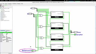 LogisimEvolution 3 The AdderSubtractor Circuit [upl. by Aleehs]