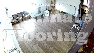 Laying Laminate Flooring In The Living Room and Hall Way [upl. by Oremor]